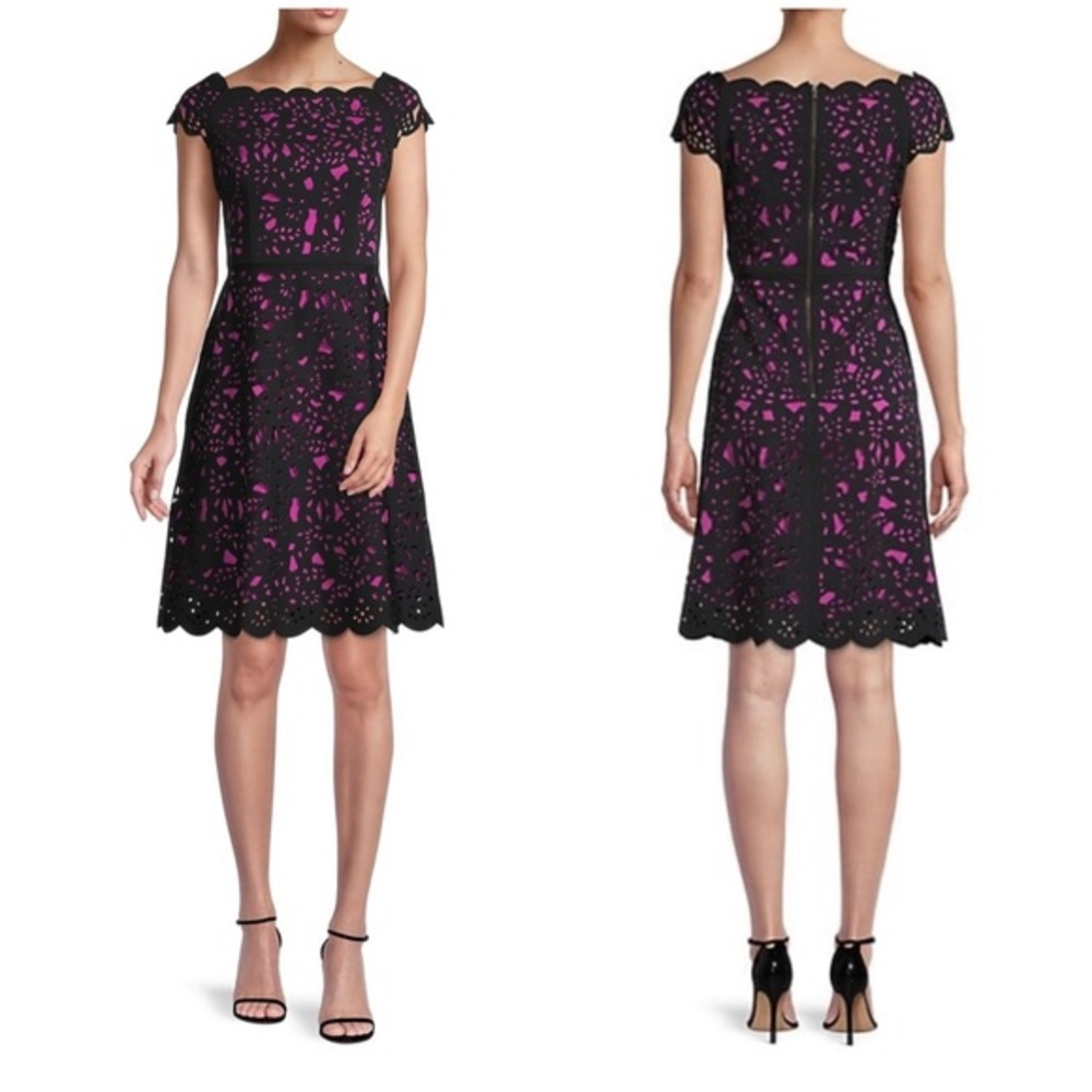 Shani, NWT, off-shoulder, laser-cut dress, 8